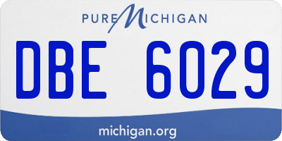 MI license plate DBE6029