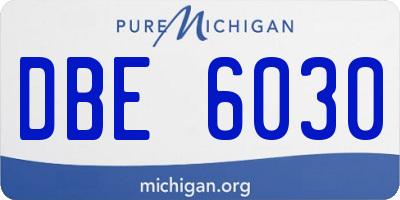 MI license plate DBE6030