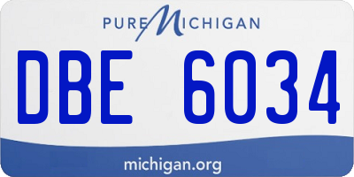 MI license plate DBE6034