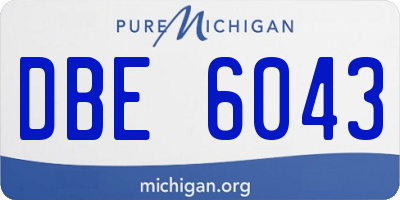 MI license plate DBE6043