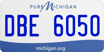 MI license plate DBE6050