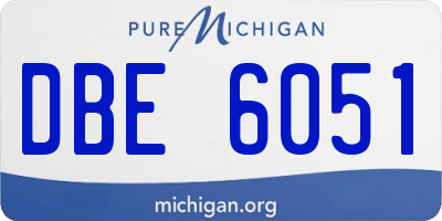 MI license plate DBE6051