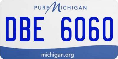 MI license plate DBE6060