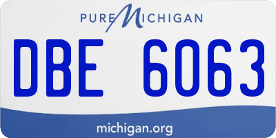 MI license plate DBE6063