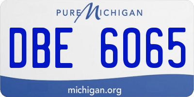 MI license plate DBE6065