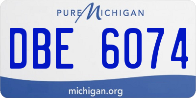 MI license plate DBE6074