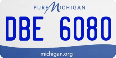 MI license plate DBE6080