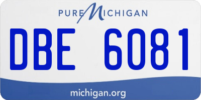 MI license plate DBE6081