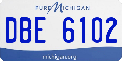 MI license plate DBE6102