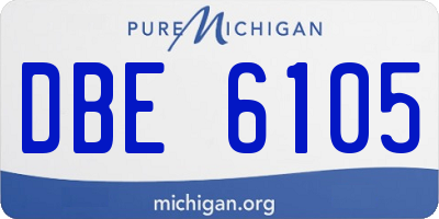 MI license plate DBE6105