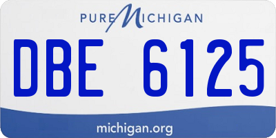 MI license plate DBE6125