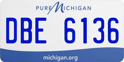 MI license plate DBE6136