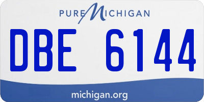 MI license plate DBE6144