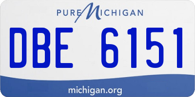 MI license plate DBE6151