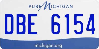 MI license plate DBE6154