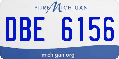 MI license plate DBE6156