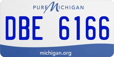 MI license plate DBE6166