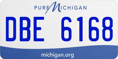 MI license plate DBE6168