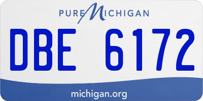 MI license plate DBE6172