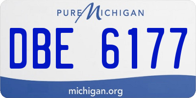 MI license plate DBE6177