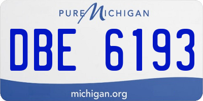 MI license plate DBE6193