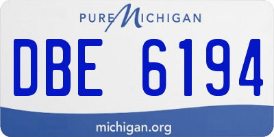 MI license plate DBE6194