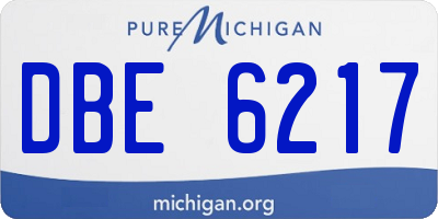 MI license plate DBE6217