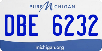 MI license plate DBE6232