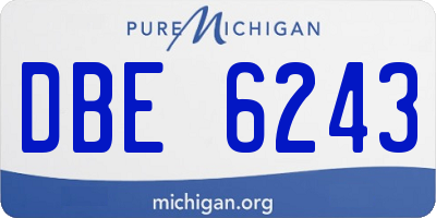 MI license plate DBE6243