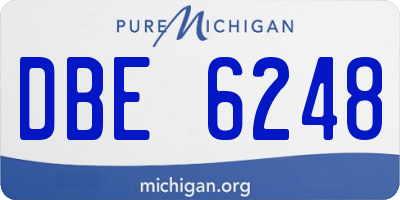 MI license plate DBE6248