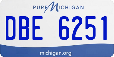 MI license plate DBE6251