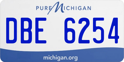 MI license plate DBE6254