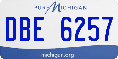 MI license plate DBE6257