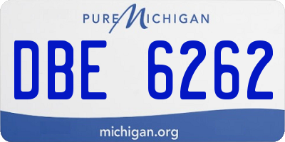 MI license plate DBE6262