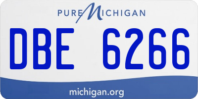 MI license plate DBE6266
