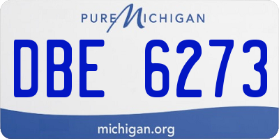 MI license plate DBE6273