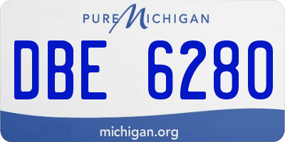 MI license plate DBE6280