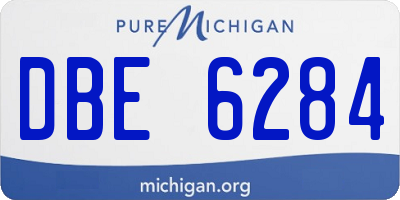 MI license plate DBE6284