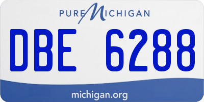 MI license plate DBE6288