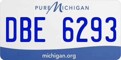 MI license plate DBE6293