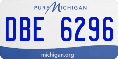 MI license plate DBE6296