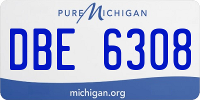 MI license plate DBE6308