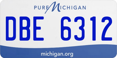 MI license plate DBE6312