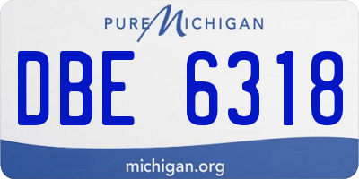MI license plate DBE6318