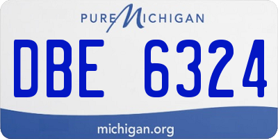 MI license plate DBE6324