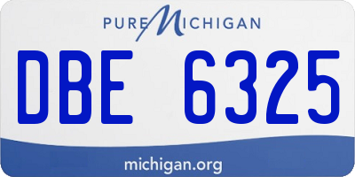MI license plate DBE6325