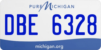 MI license plate DBE6328
