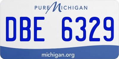 MI license plate DBE6329