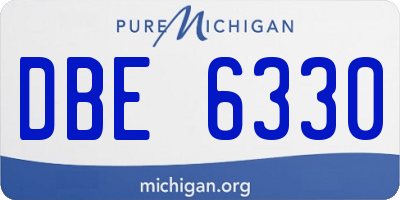 MI license plate DBE6330