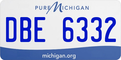 MI license plate DBE6332